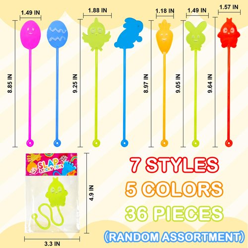 Easter Basket Goodie Bag Stuffers Party Favors for Kids,36 Pack Sticky Hands Toys Gifts for Toddlers,Easter Egg Pinata Treat Bags Fillers,Non Candy Classroom Prizes Essentials Stuff for Boys Girls