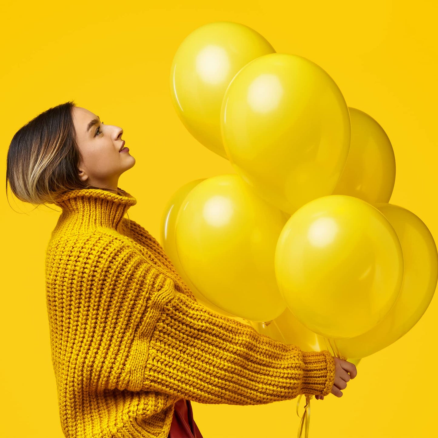 RUBFAC 129pcs Yellow Balloons Different Sizes 18 12 10 5 Inch Latex Balloon Garland Arch Kit for Masquerade Party Decoration Gender Reveal Graduation Anniversary Baby Shower Party Supplies