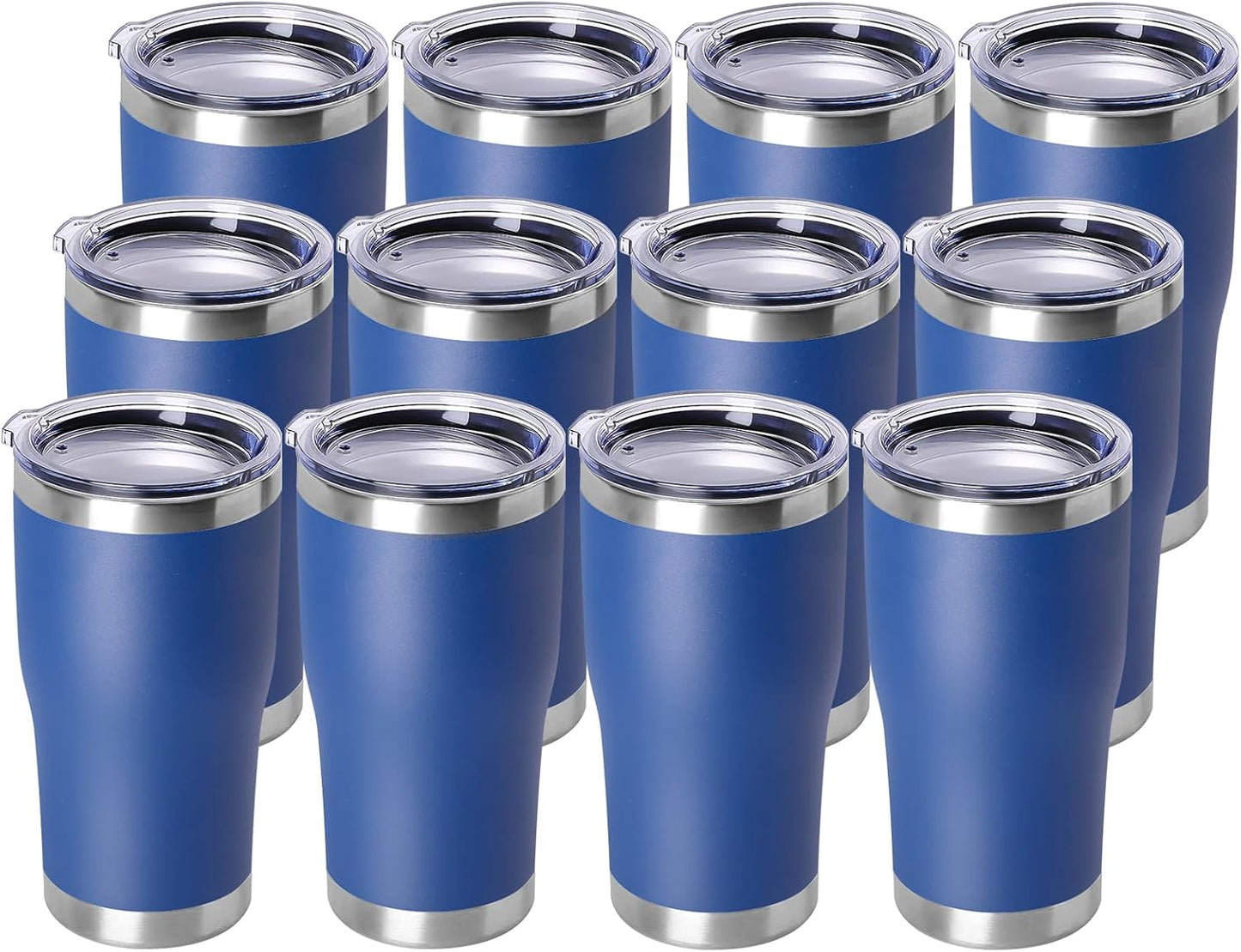 DOMICARE 20oz Tumbler with Lid Stainless Steel Tumblers Bulk, Double Wall Vacuum Insulated Coffee Travel Mug Powder Coated Tumbler, 8 Pack Purple