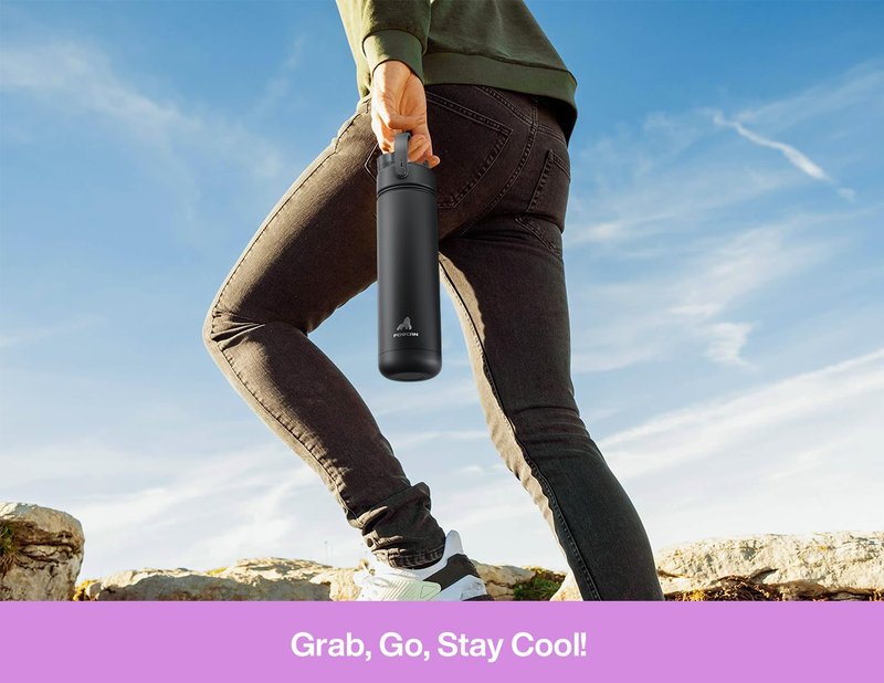 POWCAN 26 oz Insulated Water Bottle with 2-in-1 Straw and Spout Lid, Keep Cold 24H, Leak-Proof, Fits in Car Cup Holder, Stainless Steel Water Bottle for Sports, Travel, Gift and School (Cherry Pop)