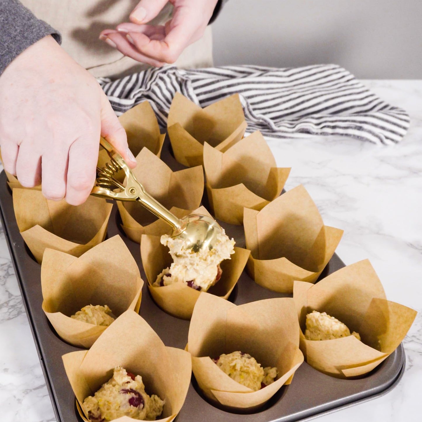 uxcell Tulip Baking Cups Cupcake Muffins Liners Paper for Wedding Birthday Party