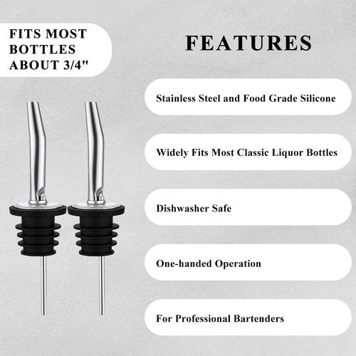 Jigger for Bartending, 2 oz 1 oz Bartender Jigger Stainless Steel, Double Cocktail Jiggers with Internal Measurements, Bar Tool for Bartending, Shot Drink Measurer for Cocktails(1Jigger - 2 Pourers)