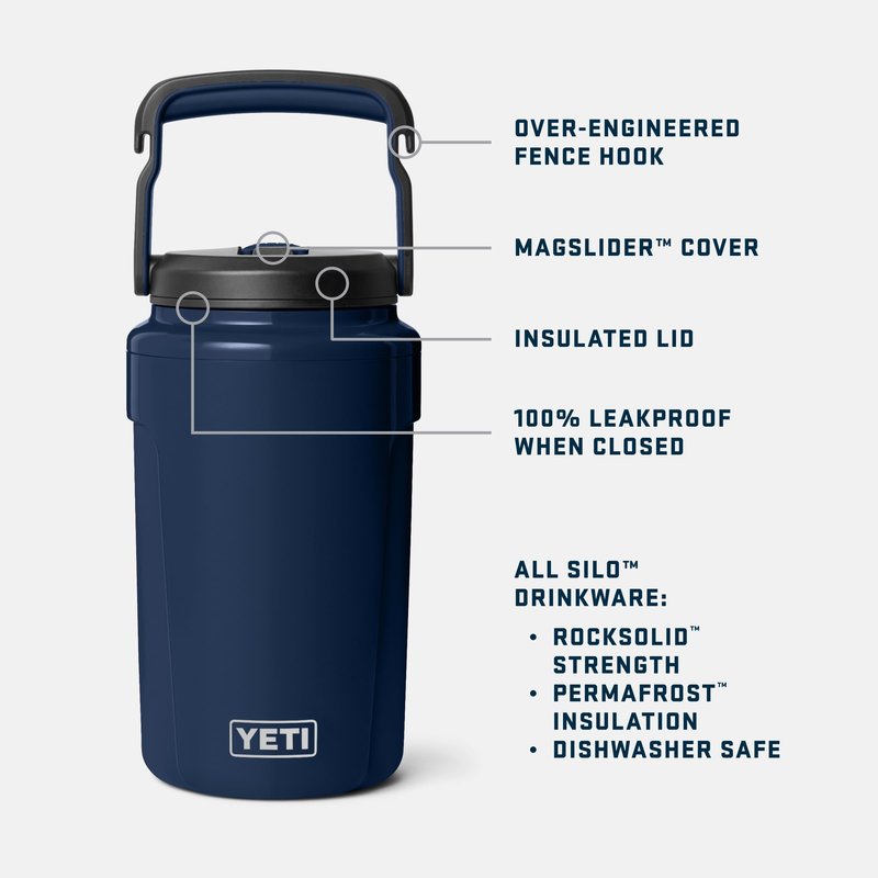 YETI Silo Half Gallon Insulated Straw Cap Water Jug – Leakproof, Lightweight Sports Bottle with Fence Hook Handle – Keeps Drinks Ice-Cold – Ideal for Gym, Sports & Tournaments, Royal Blue
