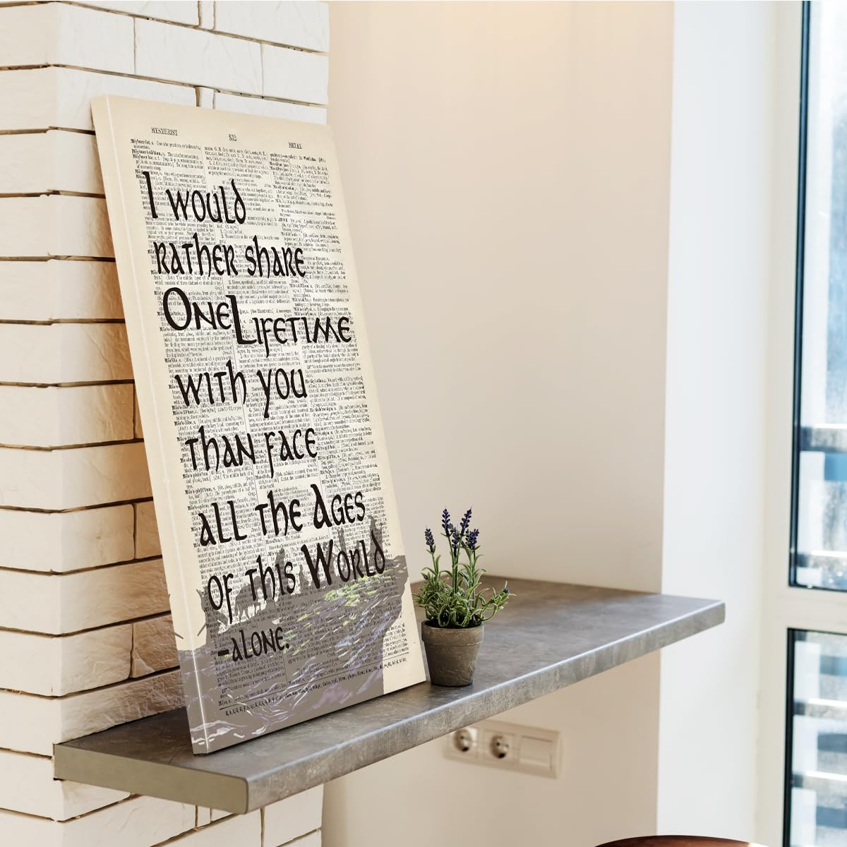 LOTR Poster, Gift for LOTR Decor, LOTR Gifts, I Would Rather Share One Lifetime - Arwen, Inspirational Wall Art, LOTR Canvas Prints Poster Wall Decor, Canvas Wall Art for Home Decor, 24x16