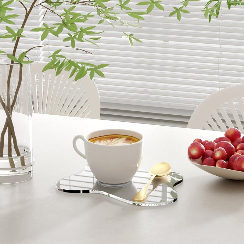 Toyarone Acrylic Coaster for Desk, Transparent Coaster Decorative Plates, Clear Cloud Shape Coffee Cup Mats for Kitchen, Bar, Dining Table(2, Transparent)