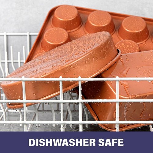 Gotham Steel Non-Stick Ceramic Bakeware Set - 5-Piece Dishwasher Safe Baking Pans | PFOA Free