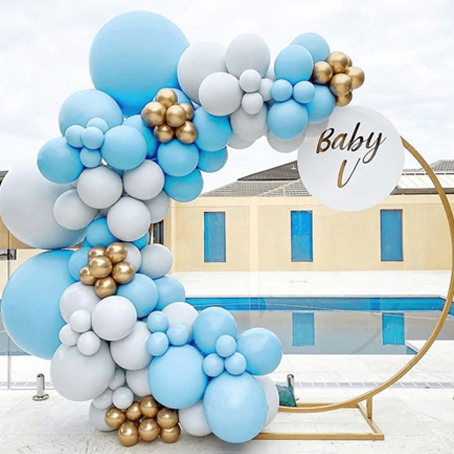 Awenztech Light Blue Balloons 12 inch, Pastel Blue Latex Balloon 50pcs Party Balloons for Graduation Baby Shower Gender Reveal Wedding Birthday Party Decorations