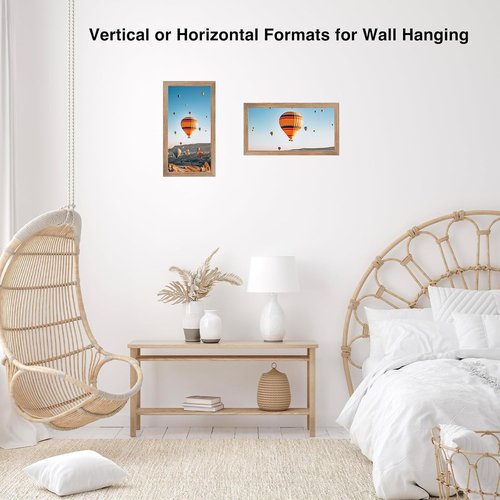 JCJMY 7x17 Picture Frame - Rustic Brown Wall Gallery Frame for Horizontal & Vertical Photos