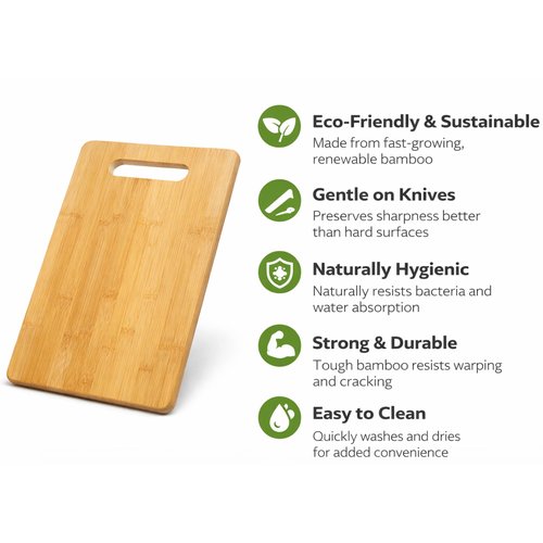 Handcrafted Bamboo Cutting Board – Genuine U.S.A. Made, Multiple Sizes – Premium Bamboo Wood, Perfect for Kitchen Prep or Personalized Engraved Gifts (Small)