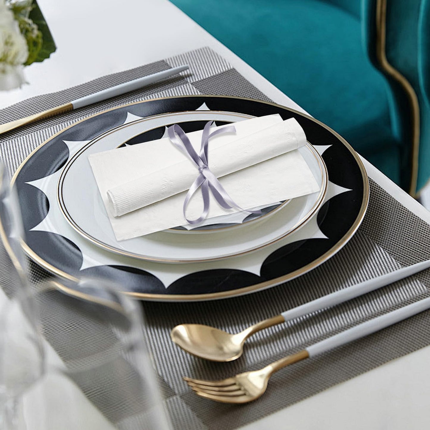 JOWLOT Disposable Napkins, 2-Ply 1200 Count Paper Dinner Napkins, White Napkins Bulk for Wedding Party Bathroom and Everyday Use (16.2" X 15")