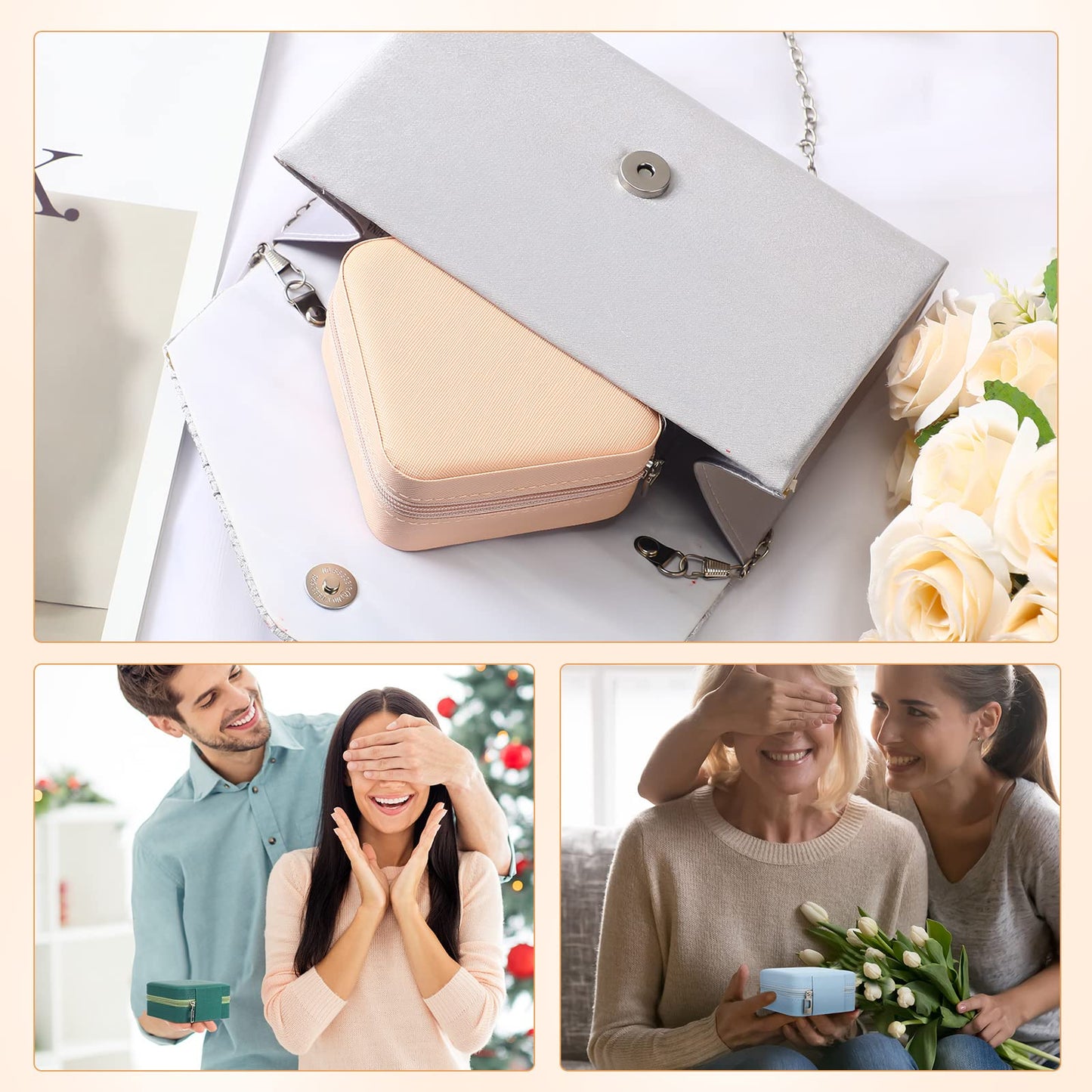 Kigeli 18 Pcs Small Travel Jewelry Case Bulk Bridesmaid Gifts Mini Jewelry Organizer Portable Earring Box for Women(Vivid Color)