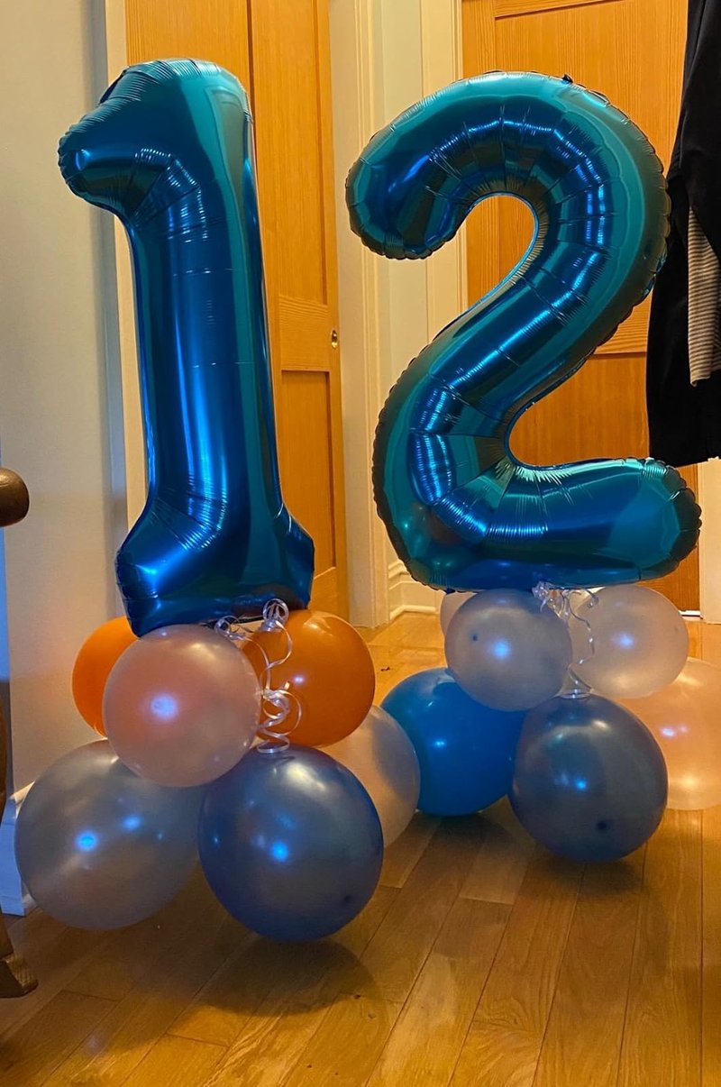 Metallic Blue Number 8 Balloon 40 Inch, 8th Birthday Party Decorations for Children, Giant 8 Foil Balloon for Party Supplies