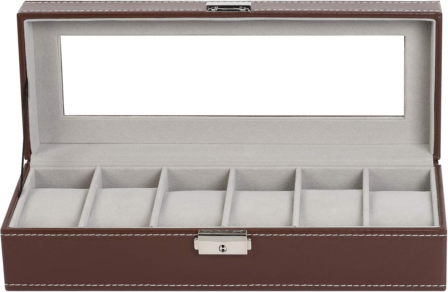 Men's Black 6-Slot Watch Box Organizer | Elegant Display & Storage Case