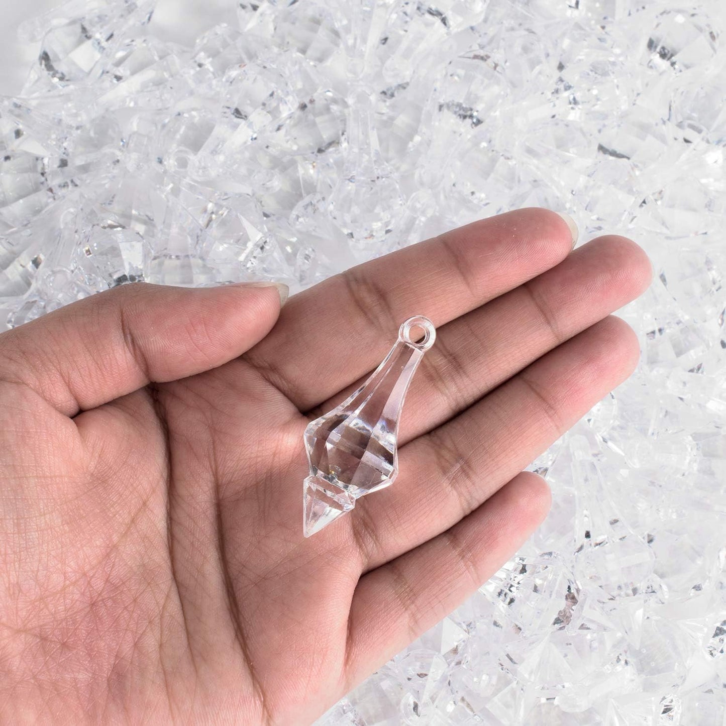 112 Acrylic Clear Ice Rock Diamond Chandelier Drops - Table Scatter Gems for Weddings & Events
