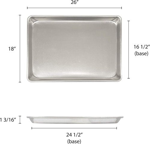 Excellante Full Size Aluminum Sheet Pan - 18" X 26" | Durable & Versatile Baking Essential