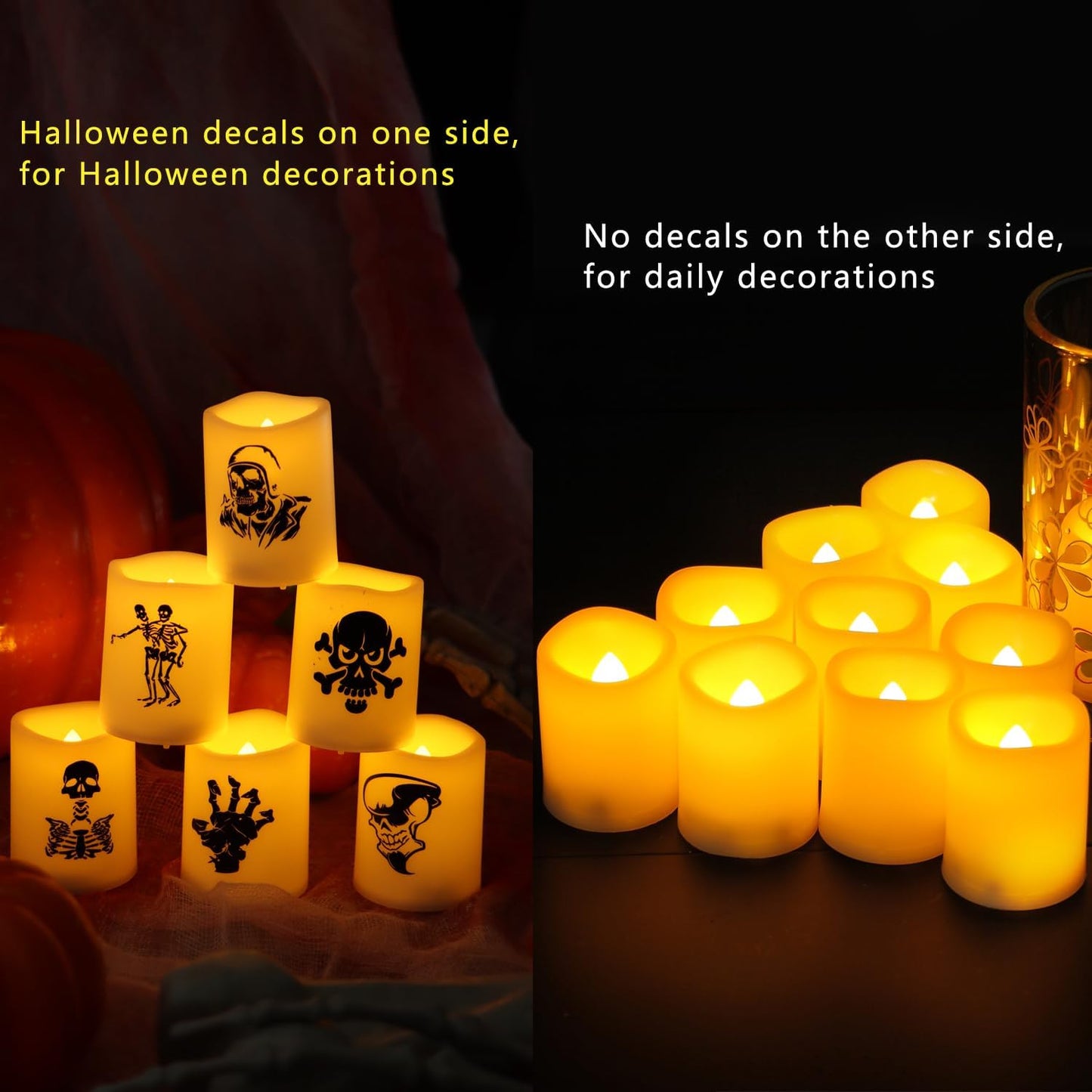 12 PCS LED Flameless Votive Candles - Long-Lasting Battery Operated with 120+ Hours Life
