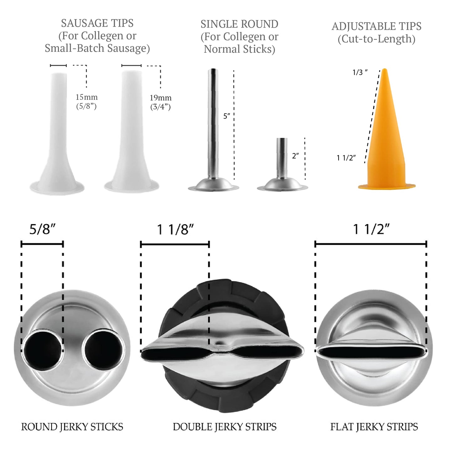 SIGVAL Frontier Jerky Gun, Beefy, with Stainless Steel Nozzles & Sausage Tips
