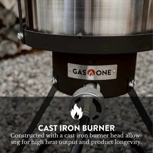 GasOne 30QT Turkey Fryer Set and Seafood Boil with Propane Gas Burner, Perforated Basket – Perfect Outdoor Cooker for Crawfish, Crab, Shrimp, Lobster, and Frying – Complete Outdoor Cooking Kit