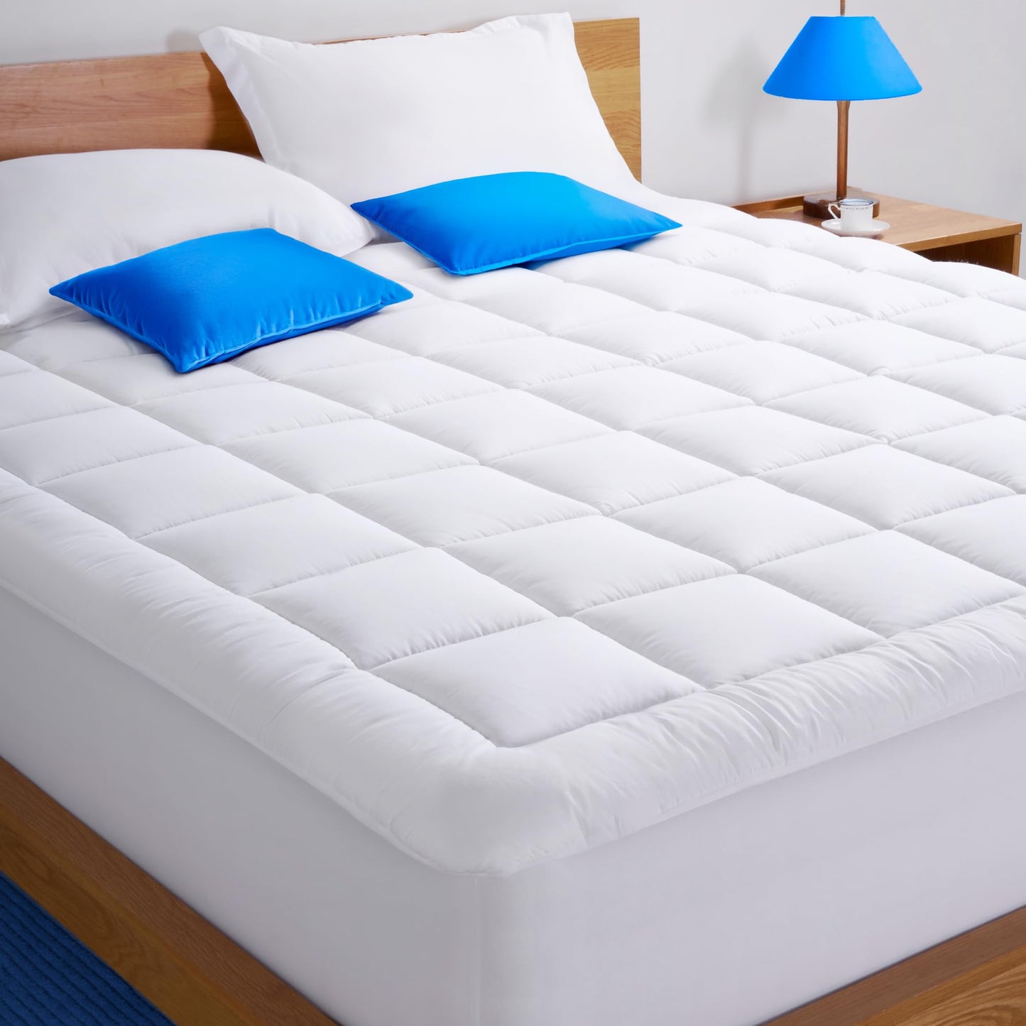 Cloud-Like Twin Mattress Topper - 100% Cotton Top Mattress Pad for Back Pain Relief - Breathable & Naturally Cooling for Hot Sleepers