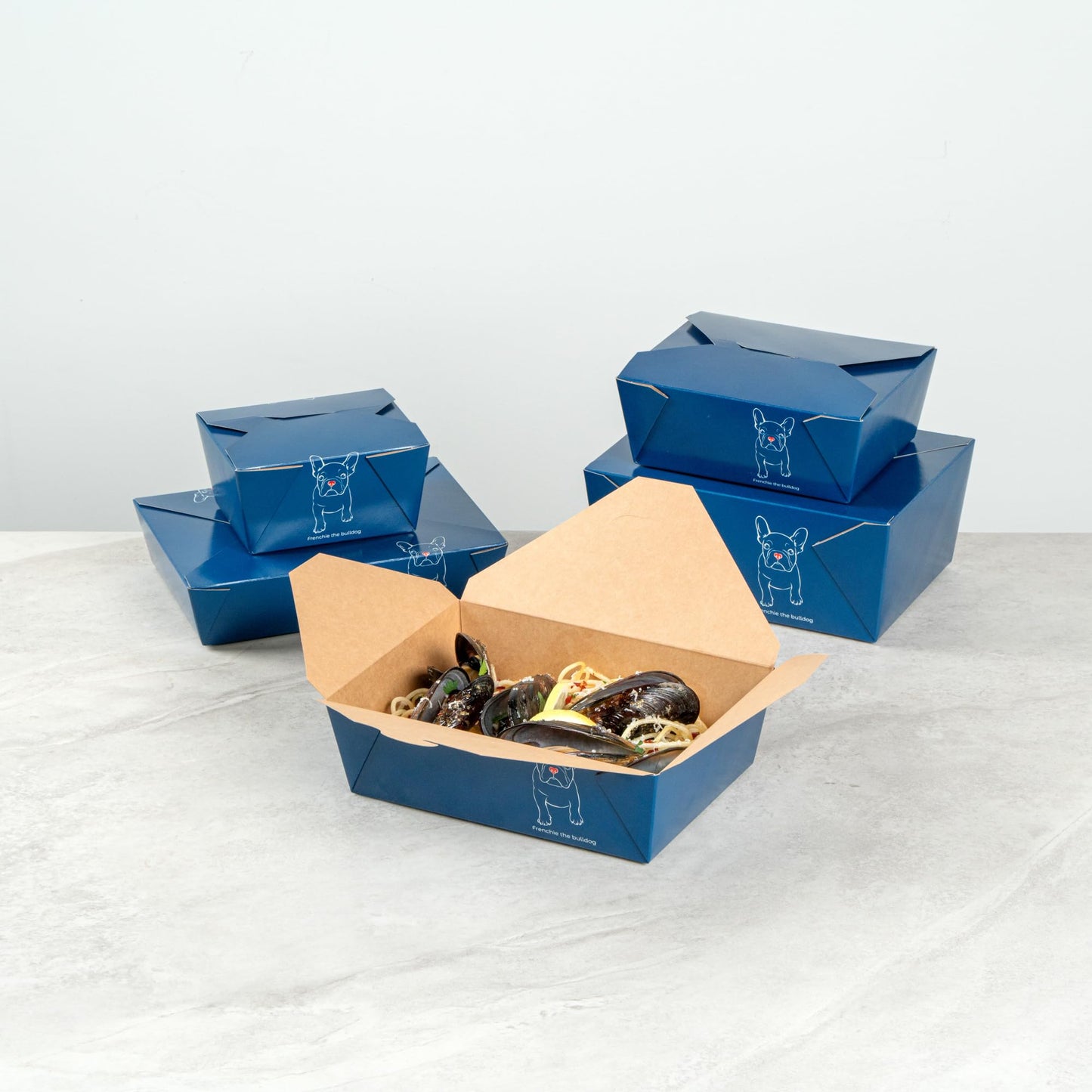 Restaurantware Paper Take Out Box 50 Count 8.5 x 6.2 x 2.6 Inches 71 oz Leakproof Frenchie Food Container with Secure Lid, Grease-Resistant Rectangular Design for Large Capacity Food Storage