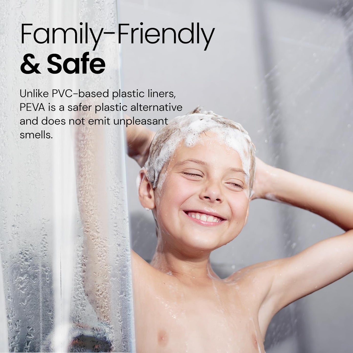 LiBa Waterproof Shower Curtain - Premium Non-Toxic PEVA with Rust-Proof Grommets | Heavy Duty White 72x72 (Pack of 2)