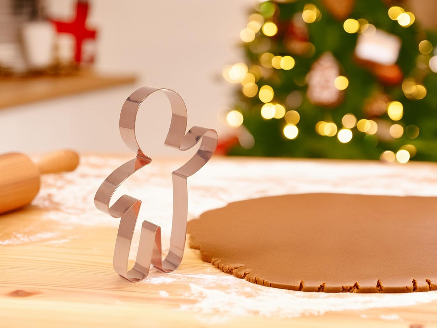 Gingerbread Boy Cookie Cutter - 6 Inch Handcrafted Dog Treat Mold by The Fussy Pup