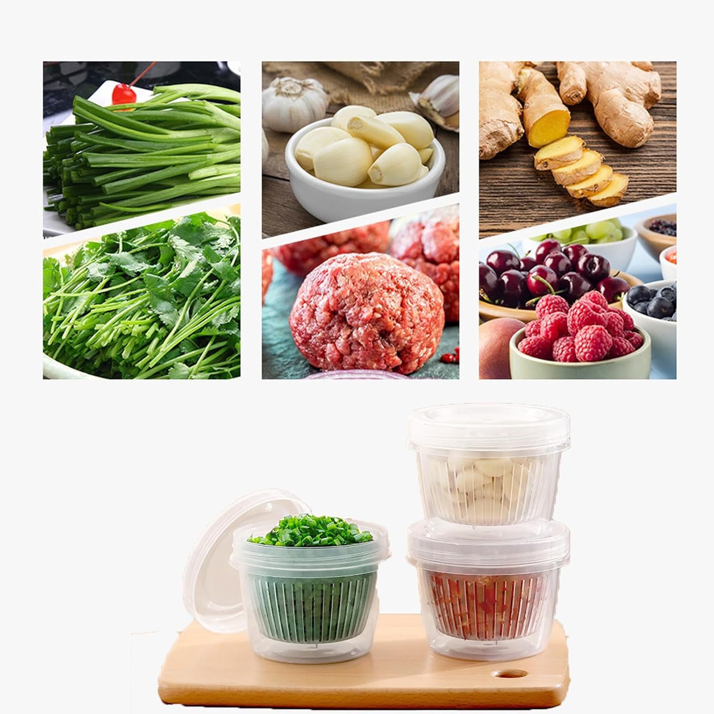 Regine Switzerland Double Wall Food Storage Containers - Clear Plastic Set of 5 with Lids