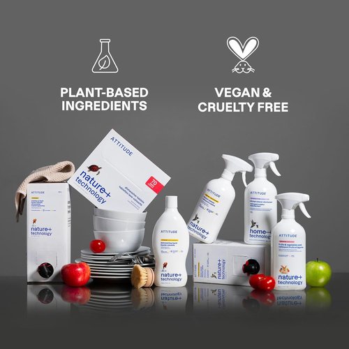 ATTITUDE Fruit & Vegetable Wash - Unscented Vegan Produce Cleaner for Dirt & Wax Removal | 27.1 Fl Oz