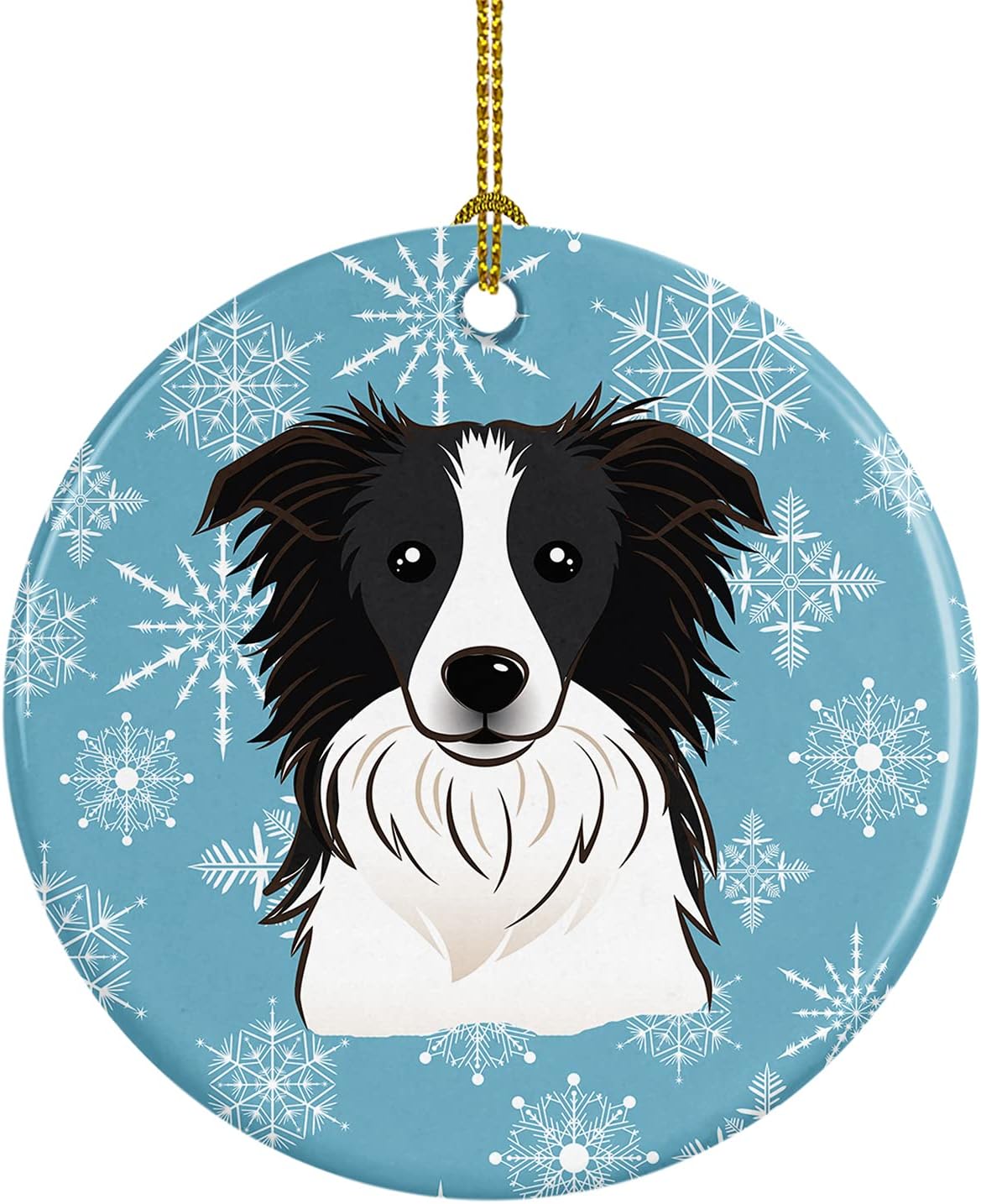 Jack Russell Terrier Snowflake Ceramic Ornament - 3" Christmas Tree Decoration