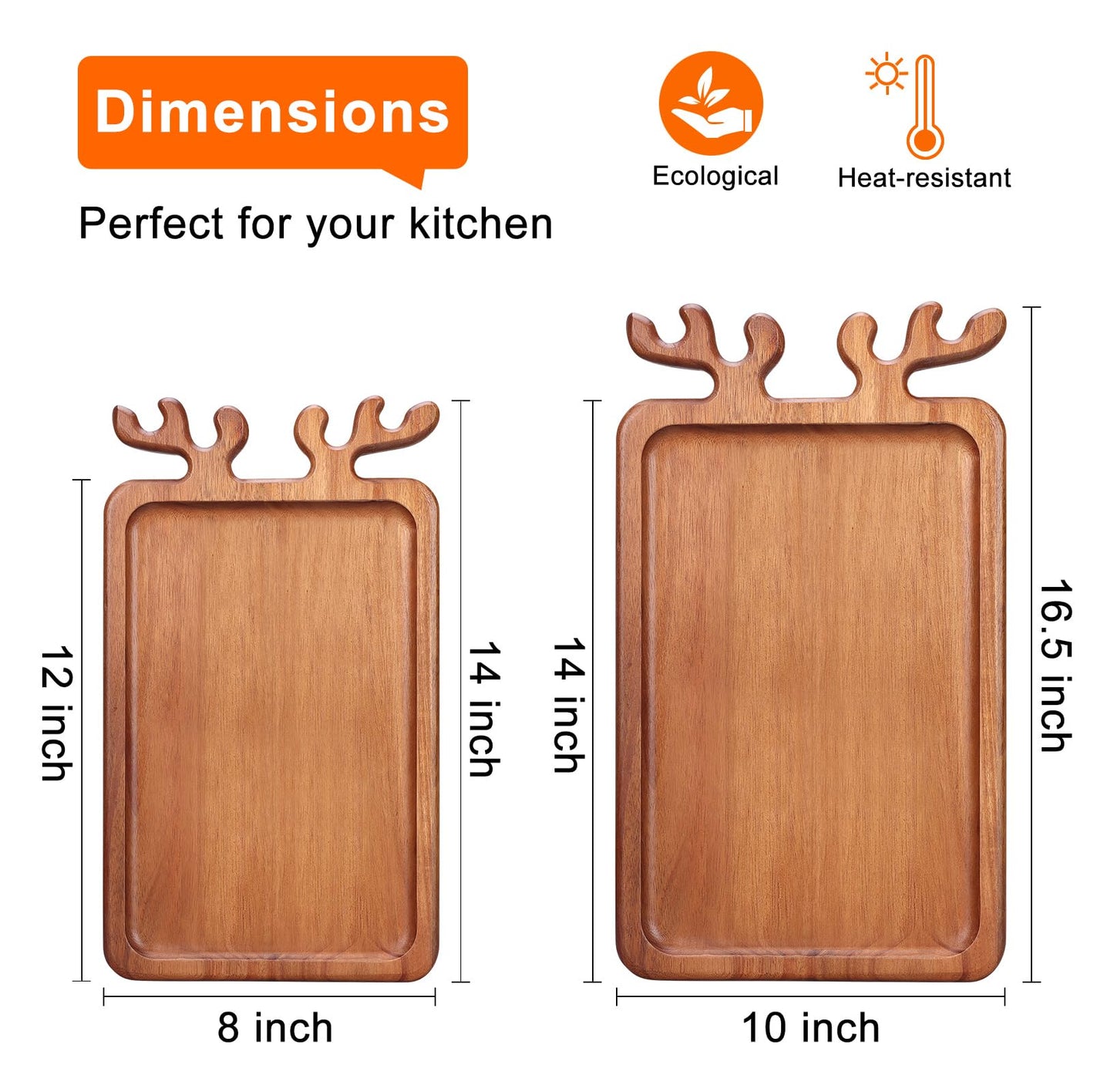 Decor Christmas Appetizer Platter for Xmas Charcuterie Board Wood Tray Kitchen Xmas Decoration Wooden Cheese Board Serving Dish Dessert Plate Reindeer Cookie Platters Gift
