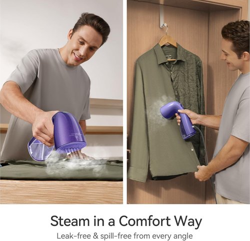 HiLIFE Portable Clothes Steamer - 700W Handheld Design with 240ml Capacity | Royal Purple, Ideal for Home & Travel