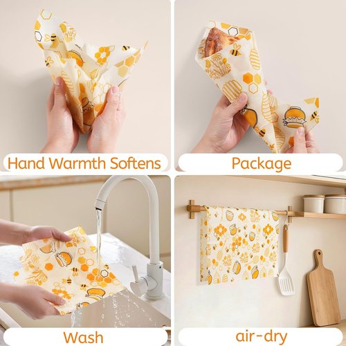 Beeswax Wraps - Eco-Friendly Reusable Bread Bag & Sandwich Wrap | Organic Sustainable Food Storage