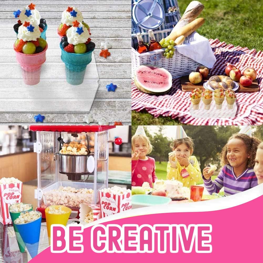 10-Hole Clear Acrylic Ice Cream Cone Holder Stand for Snow Cones, Sushi, & More - Recipe Ebook Included