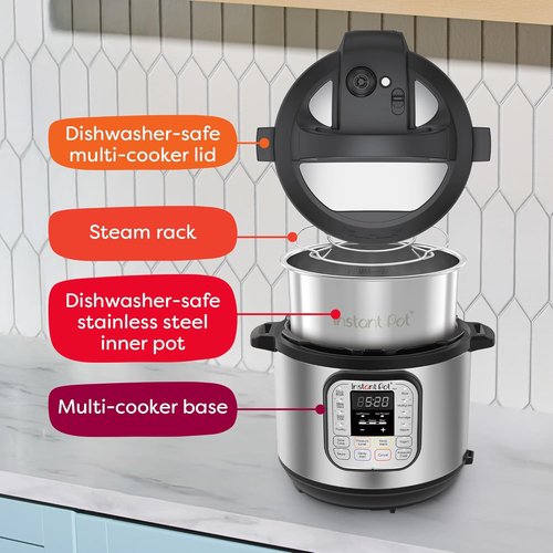 Instant Pot Duo 7-in-1 Electric Pressure Cooker - Versatile Cooking with 800+ Recipes, 6 Quart, Stainless Steel