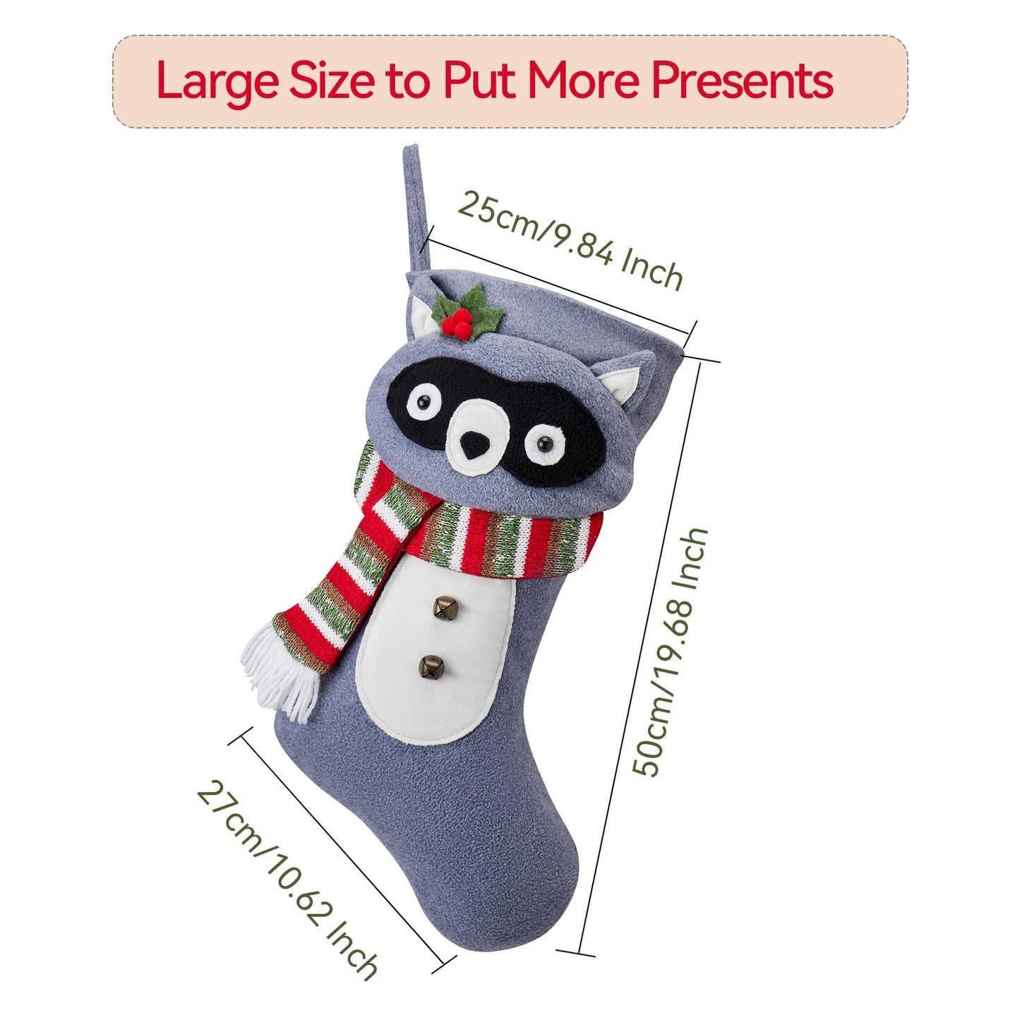 VOREFF 2 Pack Christmas Stockings 20 Inch: Personalized Unique Deer Hanging Stocking - Large Size Christmas Stockings for Kids Gfit & Holiday Christmas Party Family Decoration