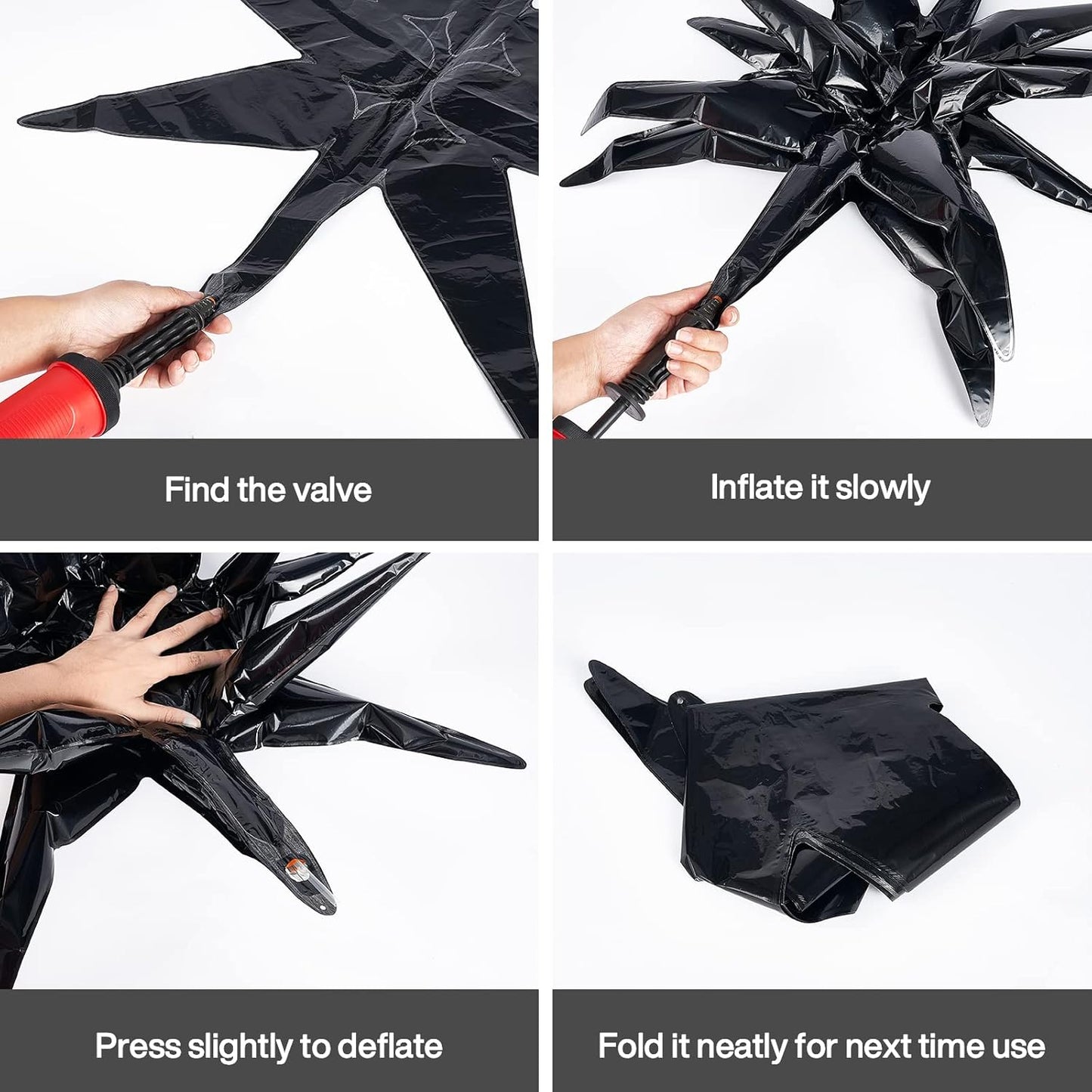 PartyWoo Black Star Foil Balloons - 6-Piece Set of 22-Inch Mylar Balloons for Graduation & Birthday Decor