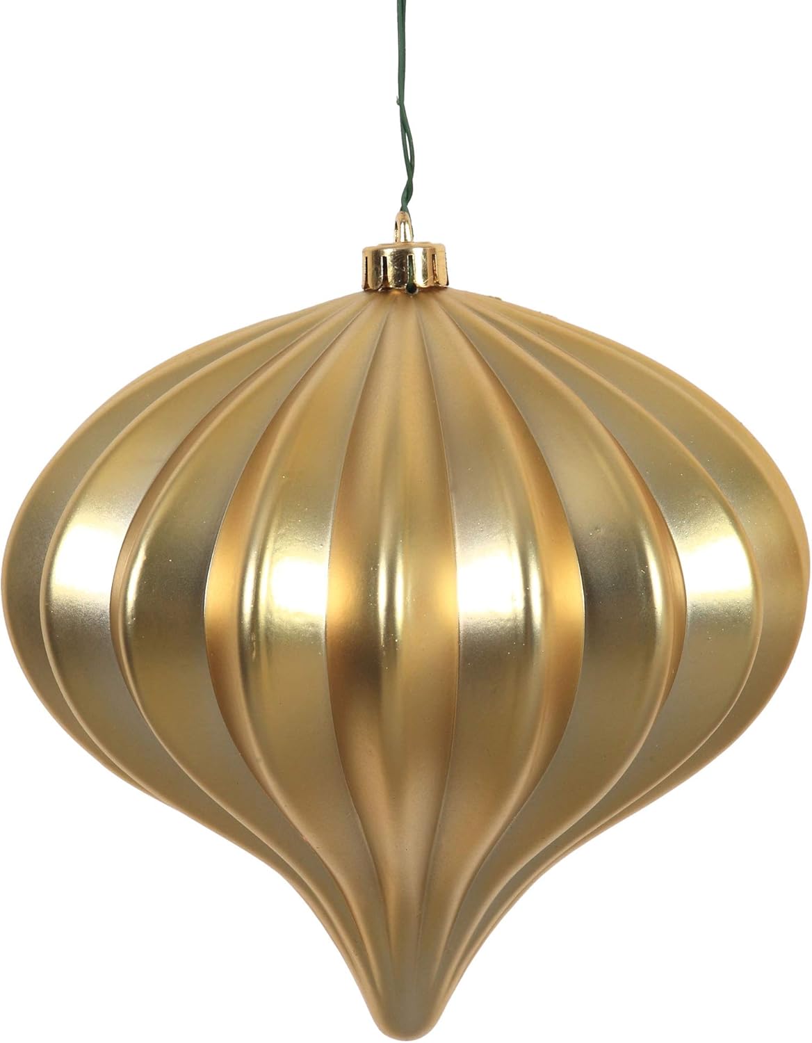 Burnished Orange Matte Onion Christmas Ornaments - UV Treated, Set of 3 by Vickerman