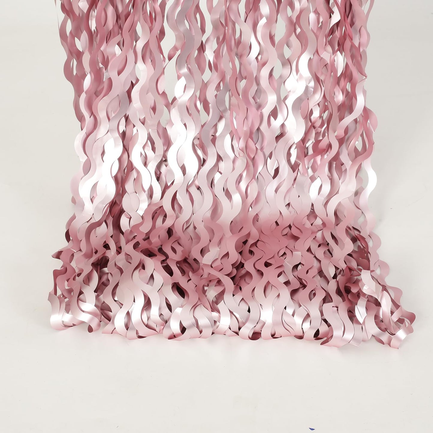 4 Pack 3.3x6.6ft Pink Tinsel Curtain Party Backdrop - Wavy Foil Fringe Curtain Party Streamers for Girl Princess Bachelorette Disco Party Decorations