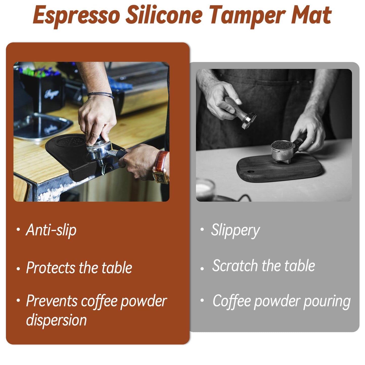 Coffee Espresso Tamper Set, 51mm Espresso Tamper & WDT Tool, Espresso Dosing Funnel, Silicone Gel Coffee Tamper Mat, Espresso Accessories