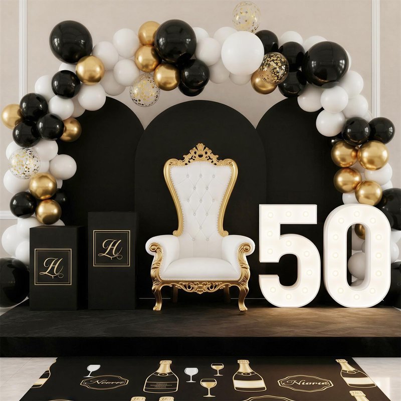 RUBFAC Black and Gold Balloons, 2026 Graduation Decorations 130pcs Black Metal Gold and Metallic Confetti Balloons Arch Kit for Class Decorations Retirement Party Wedding Birthday Anniversary