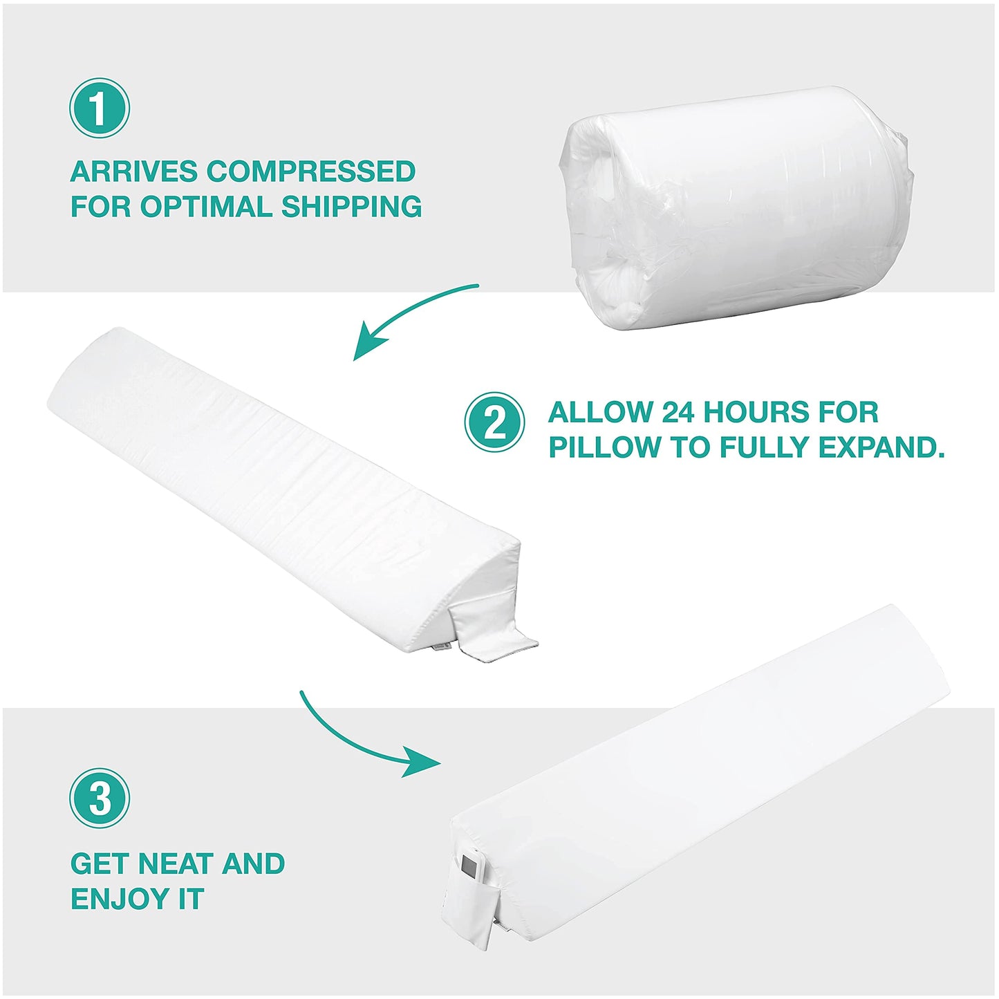 Vekkia King Bed Wedge Pillow for Headboard Gap/Mattress Gap Filler/Headboard Pillow/Bed Wedge Gap Filler,Stop Loosing Your Pillows