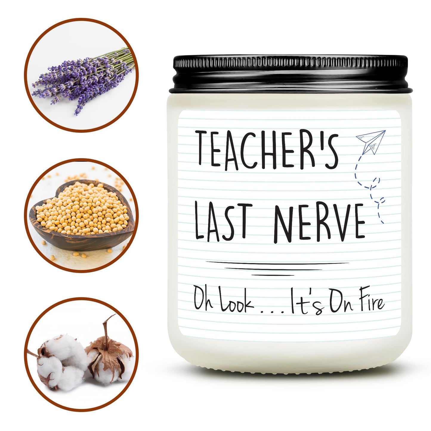 Teacher Appreciation Gifts, Teacher Gifts for Women, Teacher Christmas Gifts, Thank You Gifts from Students, Gifts for Teachers, 7 OZ Soy Wax Lavender Jar Candles