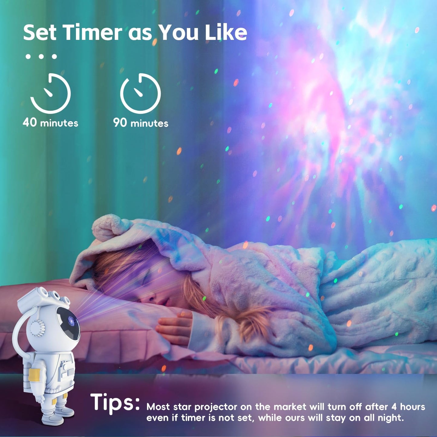 Astronaut Projector, Space Projector for Bedroom Star Night Light, Galaxy Lights for Bedroom Aesthetic, Space Buddy Room Decor Accessories, Tiktok Trend Gift for Kid Adult