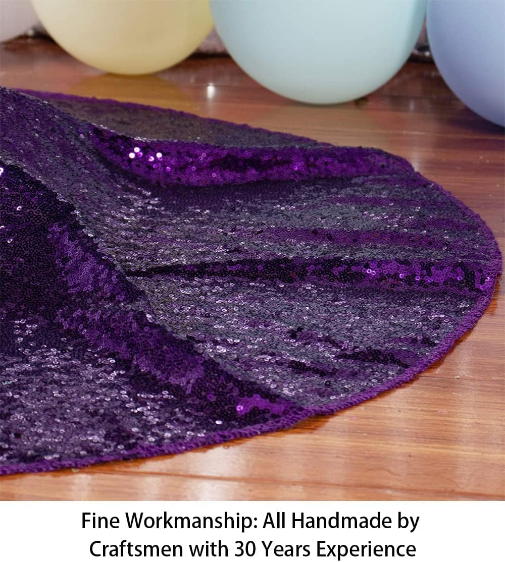 48-Inch Silver Sequin Christmas Tree Skirt - Reusable Holiday Decor for Festive Parties