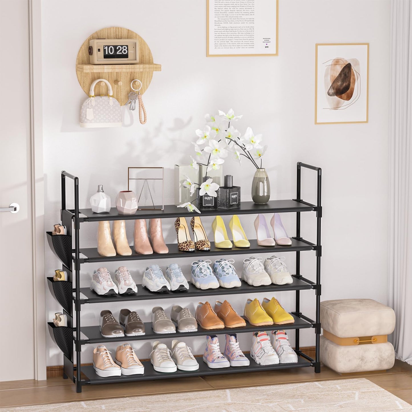 OYREL 5-Tier Shoe Organizer Rack - Space-Saving Shoe Holder for Closet, Entryway, Garage | Holds 20-25 Pairs