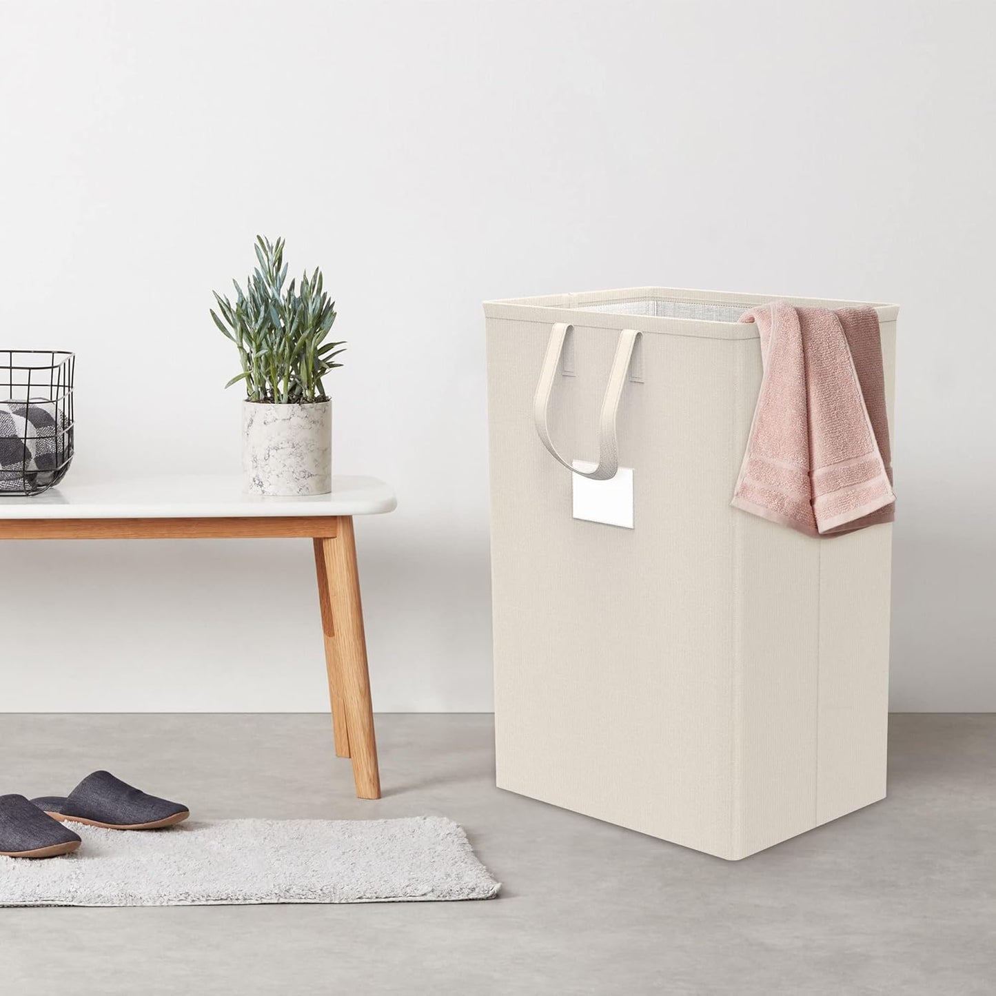 Regine Switzerland 75L Large Laundry Hamper - Waterproof & Freestanding | Ivory Color for Bedroom & Bathroom