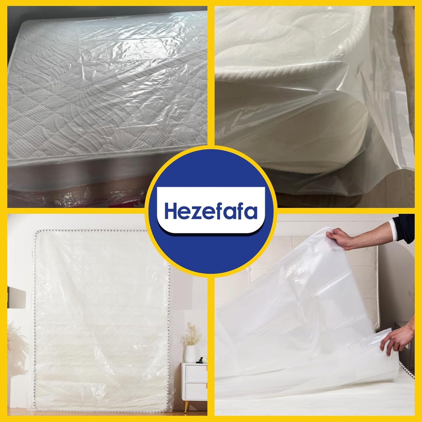 Skiennix Queen Mattress Bags - Waterproof Plastic Covers for Moving & Storage | 100 x 64 x 15 Inches (2 Pack)