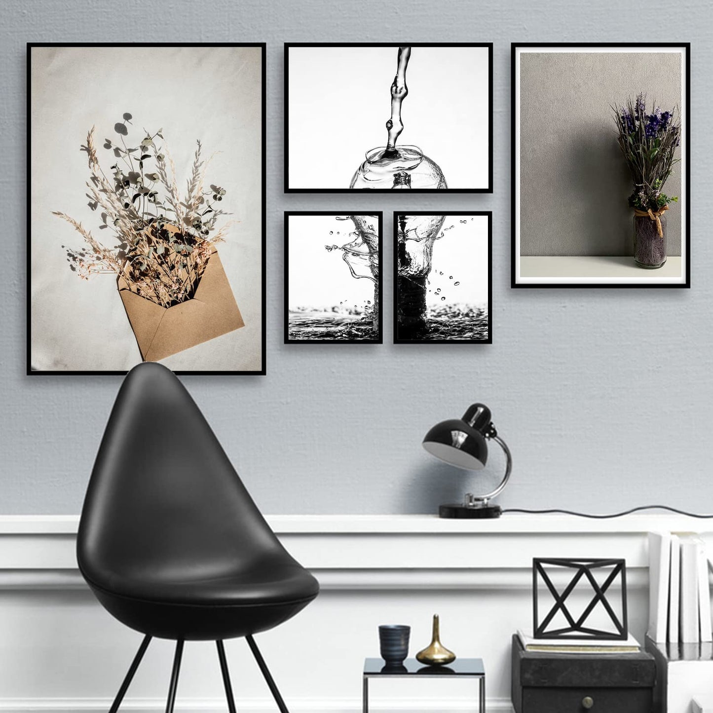 ijuerybai 6 Sets 11x17 Picture Frame, Frames for 11 x 17 Canvas Collage Photo Poster Certificate Wall Gallery, High Transparent Horizontal Vertical Black 11 by 17 Inches
