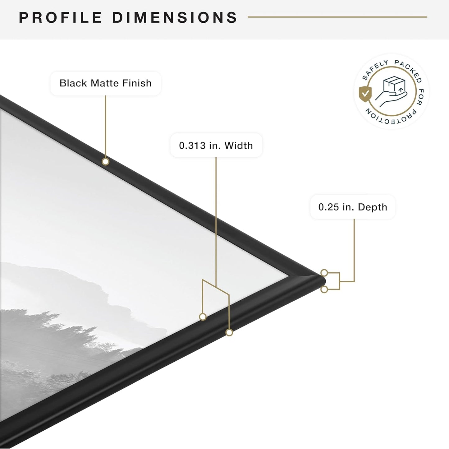 MCS Original Poster Frame - 24x36 Black Lightweight Vertical & Horizontal Picture Frame | 6-Pack for Art Prints & Gallery Walls