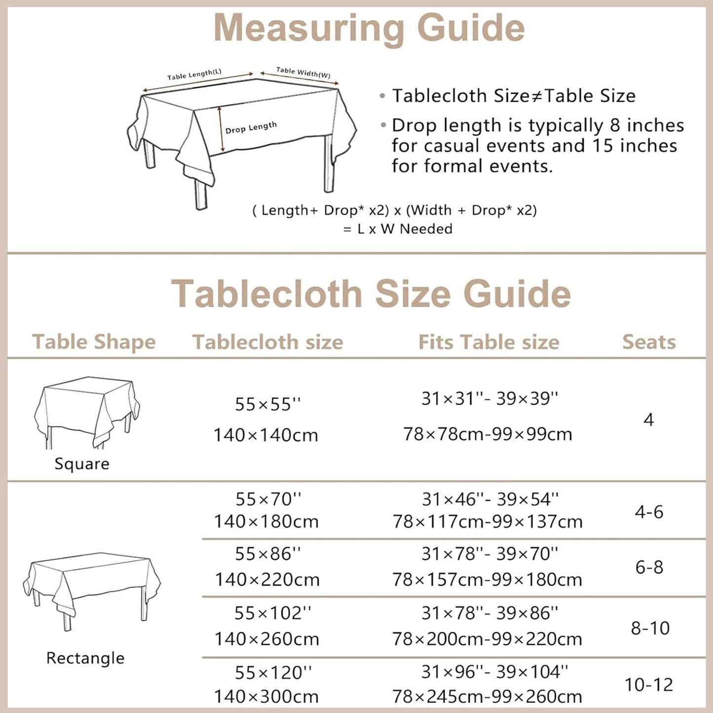 Zdolmy Natural Flax Linen Handmade Hemstitch Tablecloth 70" x 55"– Undyed Square Table Cover for Kitchen, Dining & Decoration, Ideal for Father's Day